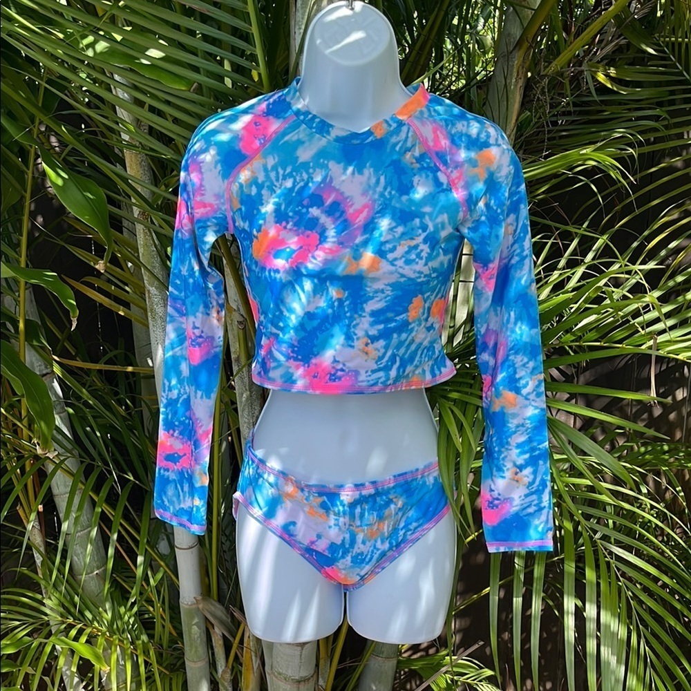 MORE THAN MAGIC Girls 2 Piece Long Sleeve Bikini size x large 14/16
